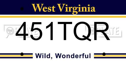 451TQR West Virginia License Plate