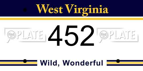 452 West Virginia License Plate