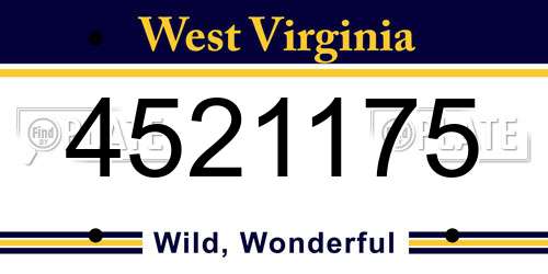 4521175 West Virginia License Plate