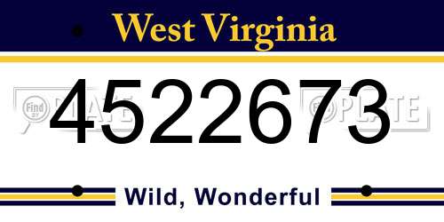 4522673 West Virginia License Plate