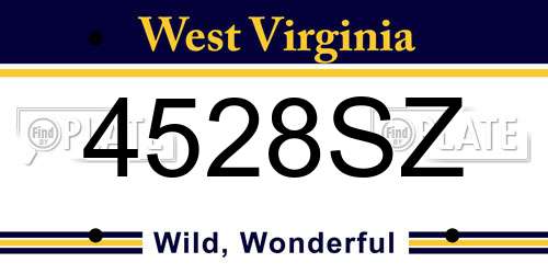 4528SZ West Virginia License Plate