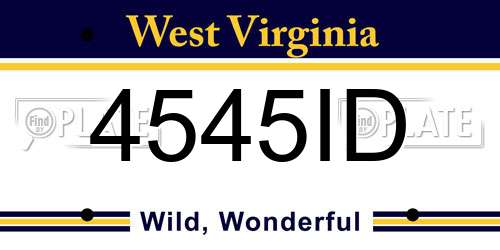 4545ID West Virginia License Plate