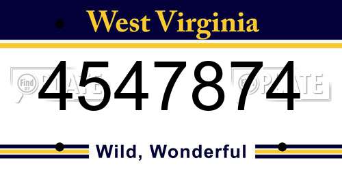 4547874 West Virginia License Plate