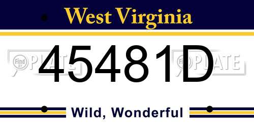 45481D West Virginia License Plate
