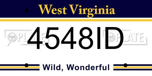 4548ID West Virginia License Plate