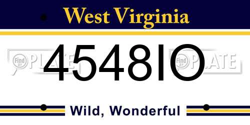 4548IO West Virginia License Plate