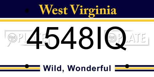 4548IQ West Virginia License Plate