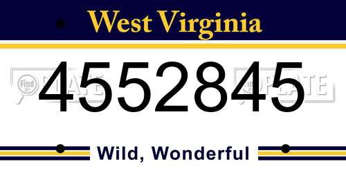 4552845 West Virginia License Plate