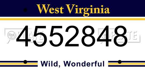 4552848 West Virginia License Plate