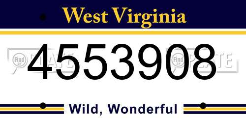 4553908 West Virginia License Plate