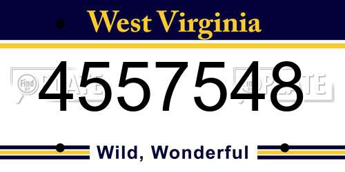 4557548 West Virginia License Plate