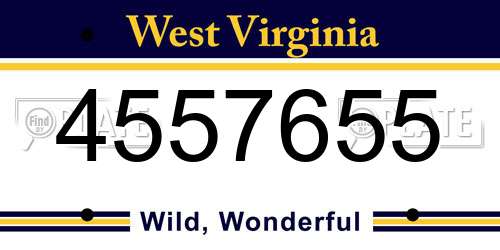 4557655 West Virginia License Plate