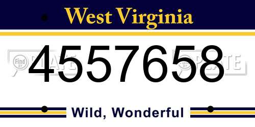 4557658 West Virginia License Plate