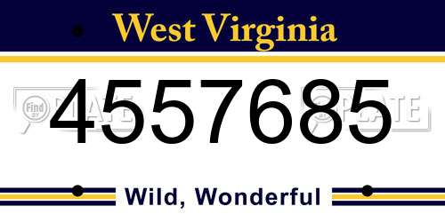 4557685 West Virginia License Plate