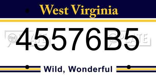 45576B5 West Virginia License Plate