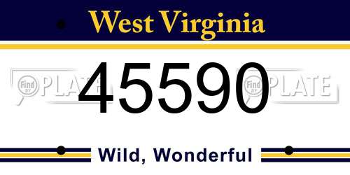 45590 West Virginia License Plate