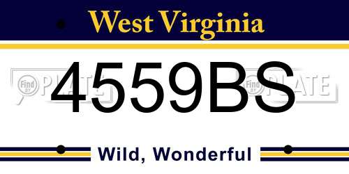 4559BS West Virginia License Plate