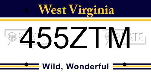 455ZTM West Virginia License Plate