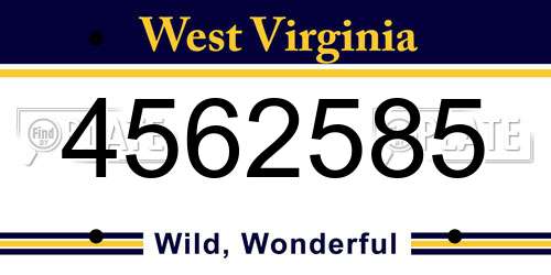4562585 West Virginia License Plate