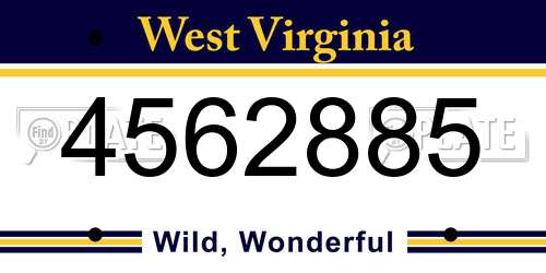 4562885 West Virginia License Plate