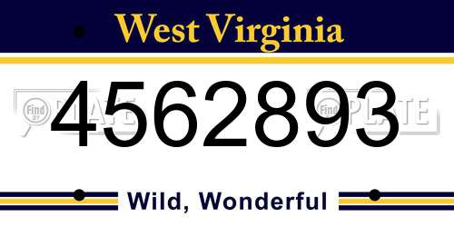 4562893 West Virginia License Plate