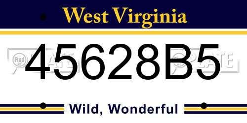 45628B5 West Virginia License Plate