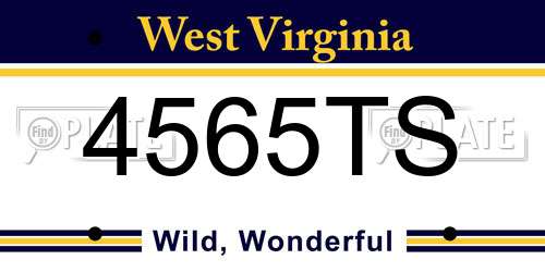 4565TS West Virginia License Plate