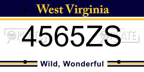 4565ZS West Virginia License Plate