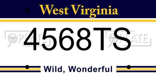 4568TS West Virginia License Plate