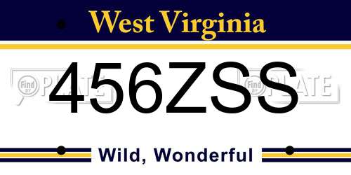 456ZSS West Virginia License Plate