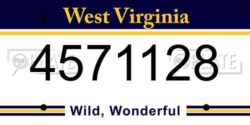 4571128 West Virginia License Plate