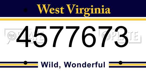 4577673 West Virginia License Plate