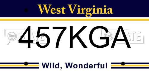 457KGA West Virginia License Plate