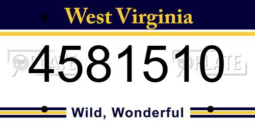 4581510 West Virginia License Plate