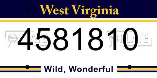 4581810 West Virginia License Plate