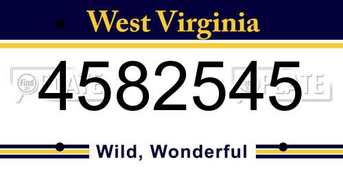 4582545 West Virginia License Plate