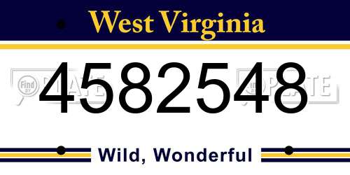 4582548 West Virginia License Plate