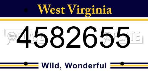 4582655 West Virginia License Plate