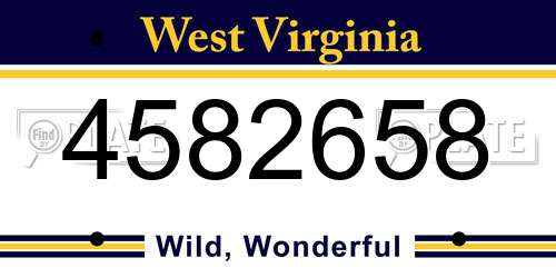 4582658 West Virginia License Plate