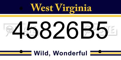 45826B5 West Virginia License Plate