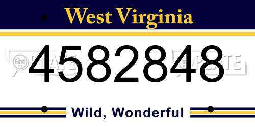 4582848 West Virginia License Plate