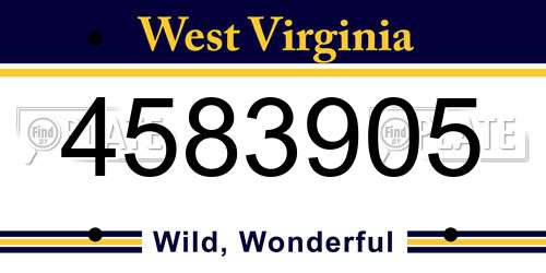 4583905 West Virginia License Plate