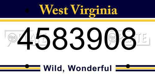 4583908 West Virginia License Plate