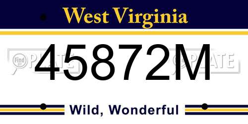 45872M West Virginia License Plate