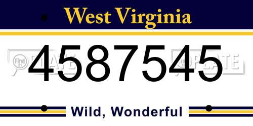 4587545 West Virginia License Plate