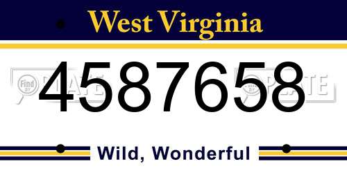 4587658 West Virginia License Plate