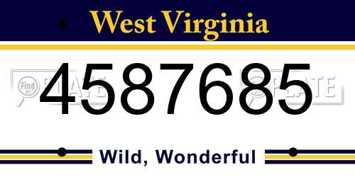 4587685 West Virginia License Plate