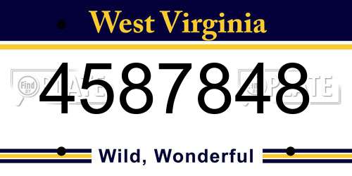 4587848 West Virginia License Plate
