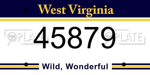 45879 West Virginia License Plate