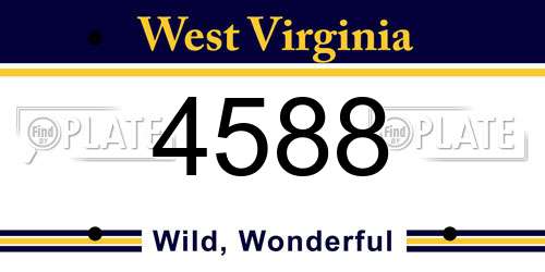 4588 West Virginia License Plate